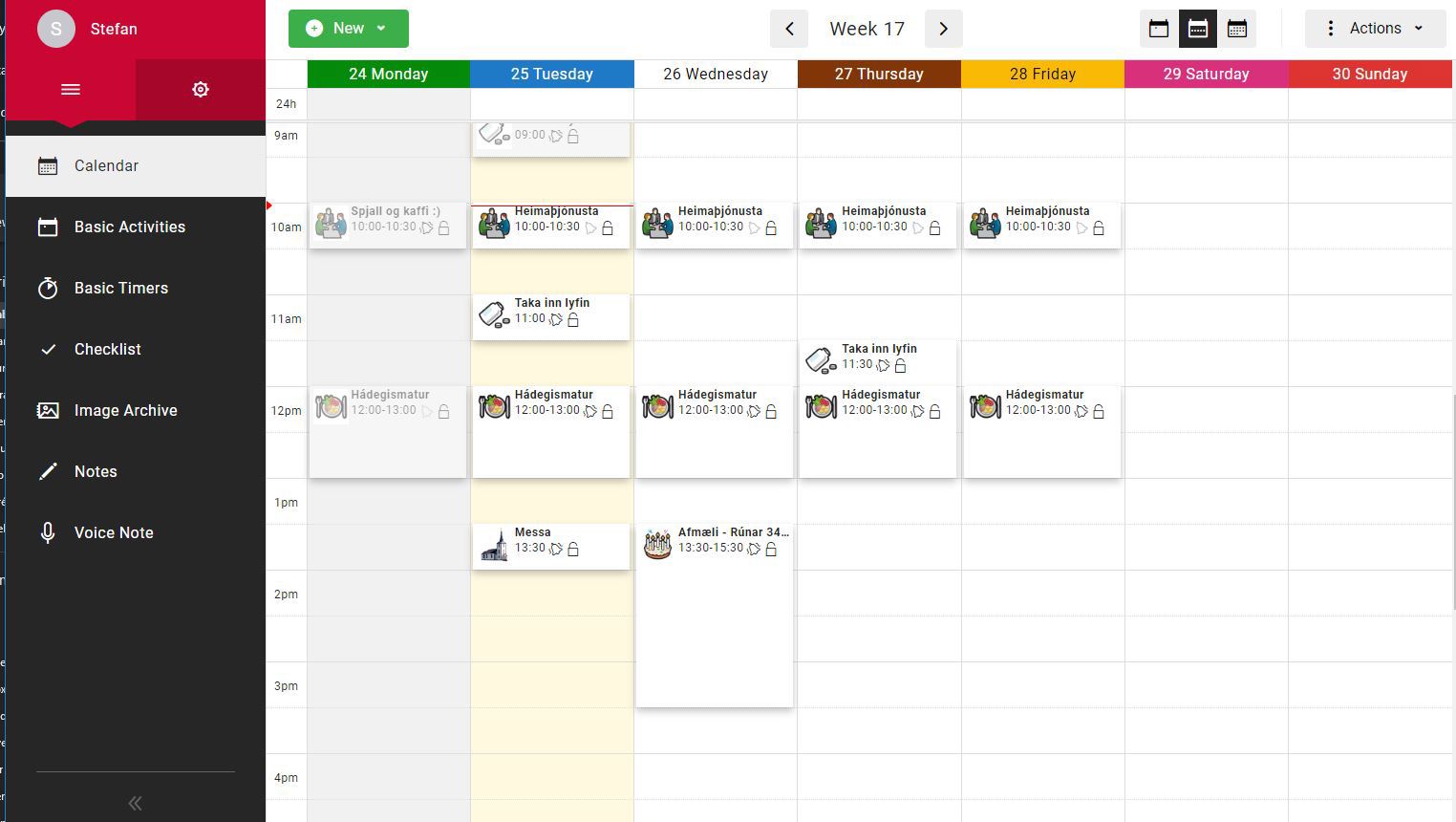 CARY Base - Minnisdagatal