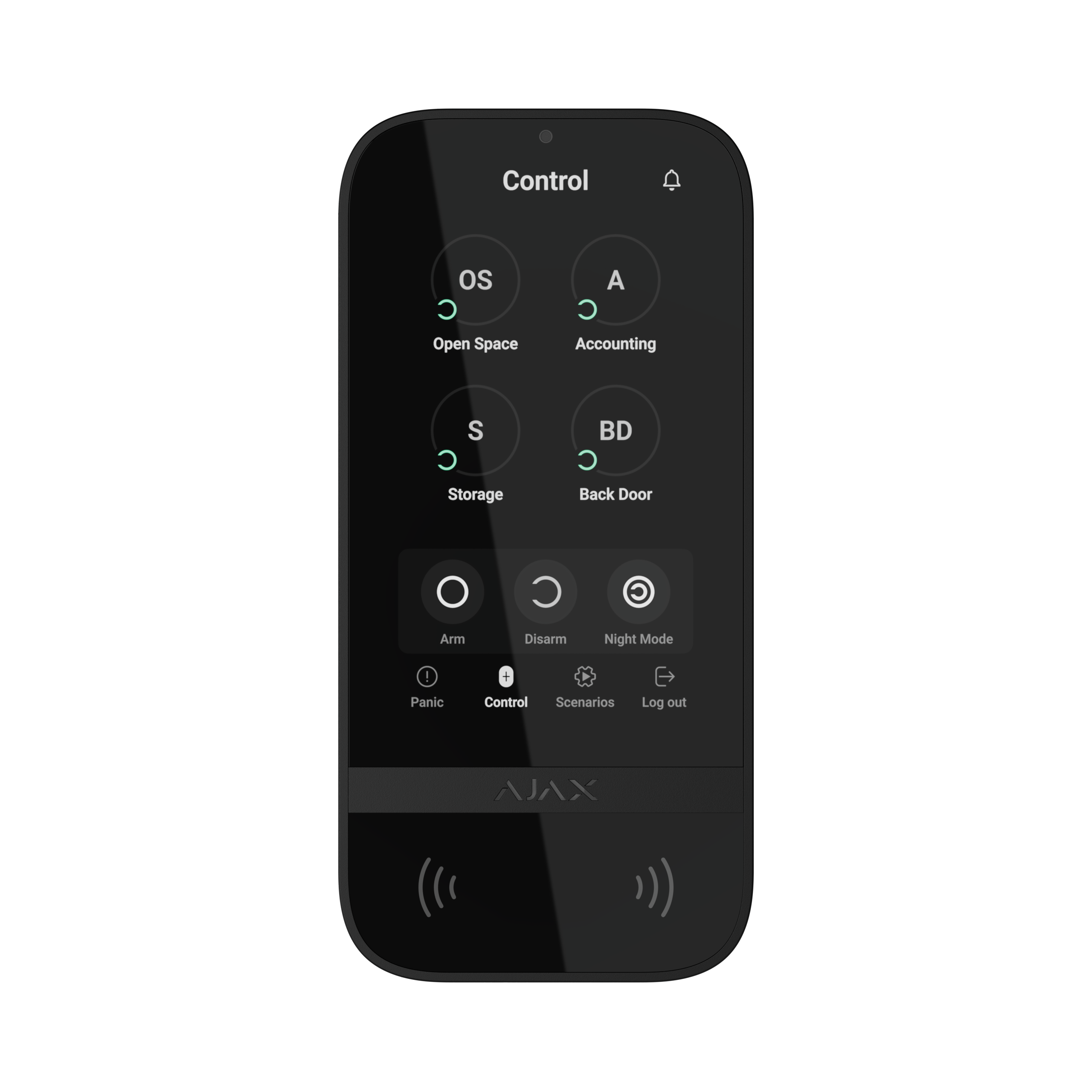 AJAX lyklaborð með snertiskjá - Svart