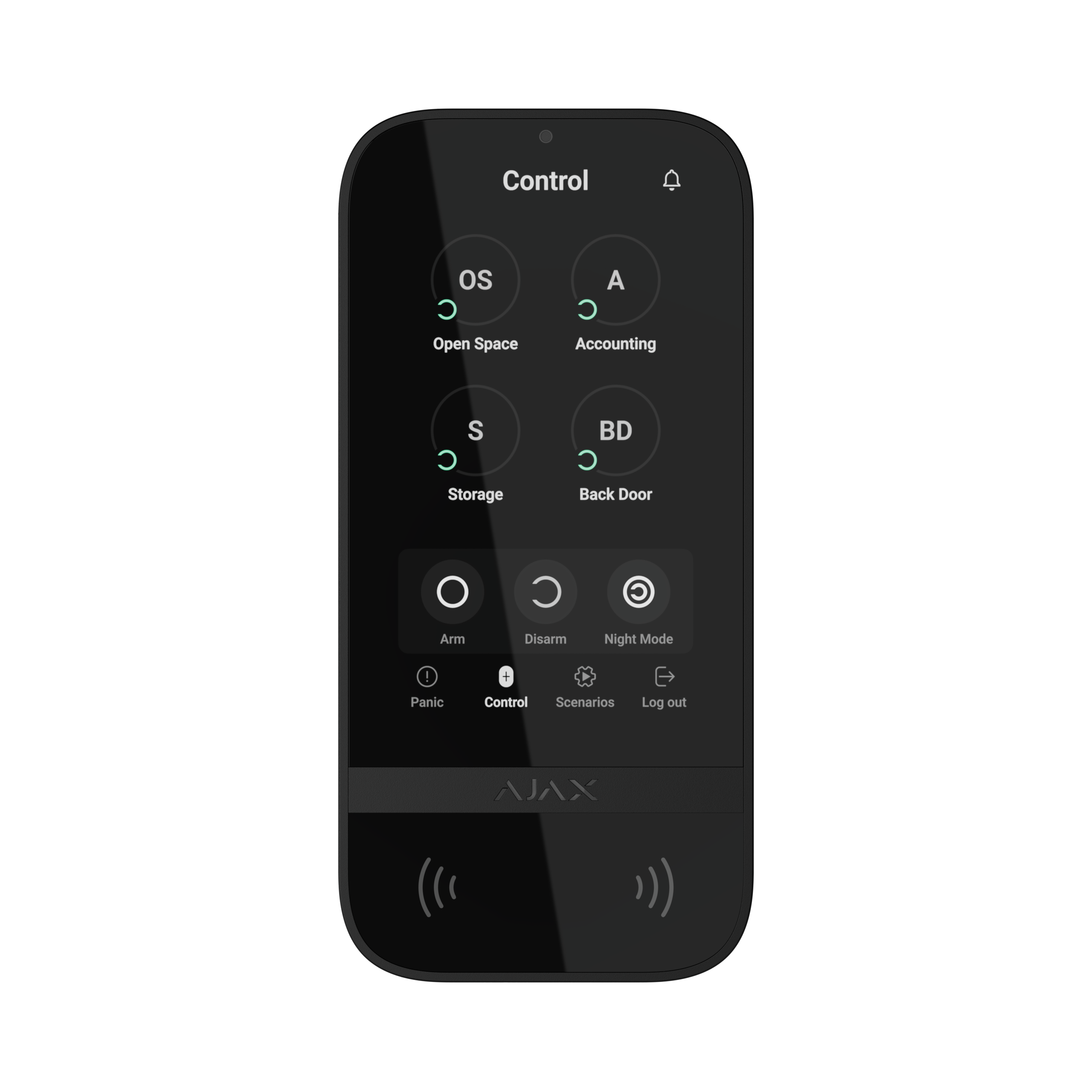 AJAX lyklaborð með snertiskjá - Svart