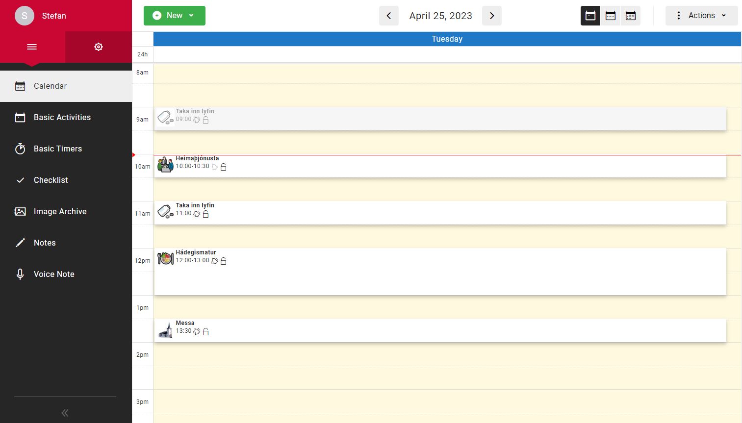 CARY Base - Minnisdagatal