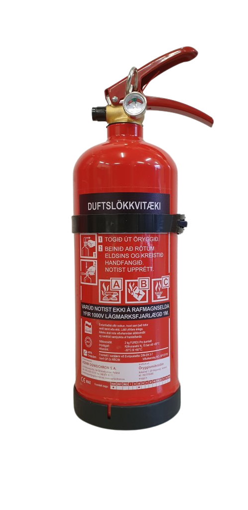 Duftslökkvitæki - 2 kg ABC Fyrir bílinn og hjólhýsið