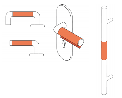 Sóttvarnaborði á snertifleti frá ASSA ABLOY