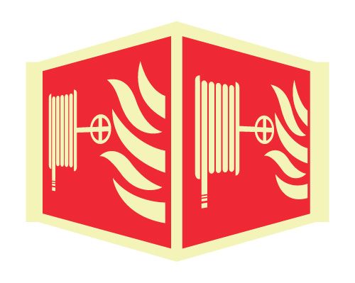 Sjálflýsandi skilti - Brunaslanga - Stærra