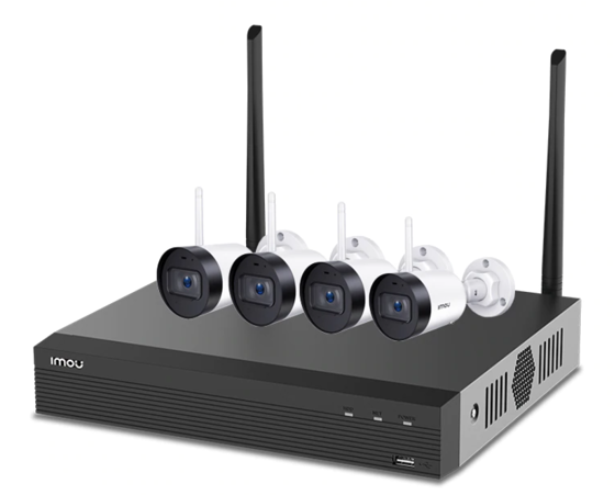 IMOU Wi-Fi myndþjónn + 4x Bullet eftirlitsmyndavélar